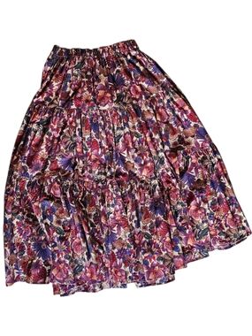 Vintage Sedona Stitchery Floral Tiered Folk Skirt One Size Cotton Prairie